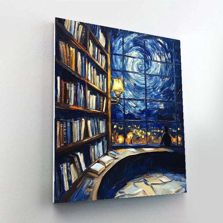 Van Gogh Inspired Starry Library Night Paint by numbers kits