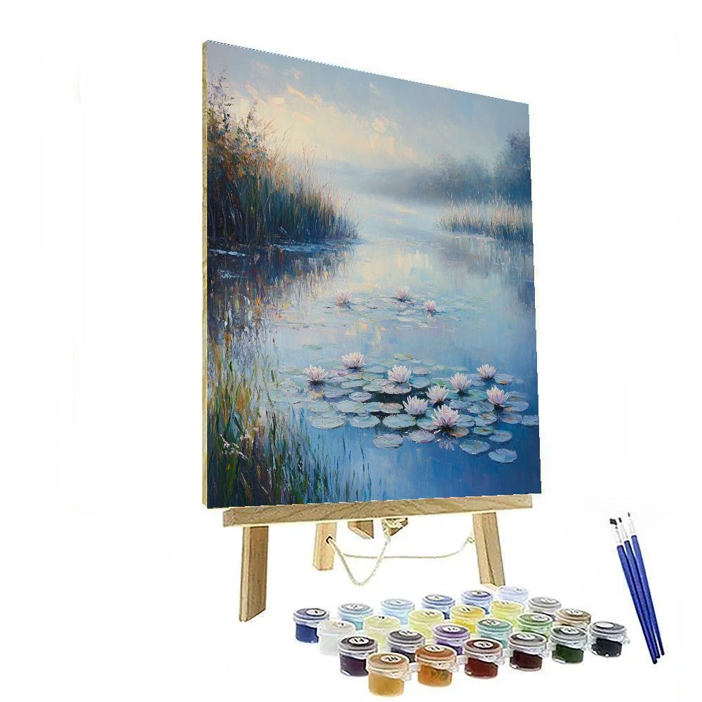 Claude Monet Inspired Opaline Waterlily Dawn Haze paint by number