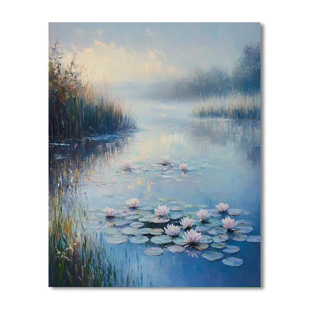 Claude Monet Inspired Opaline Waterlily Dawn Haze paint by number