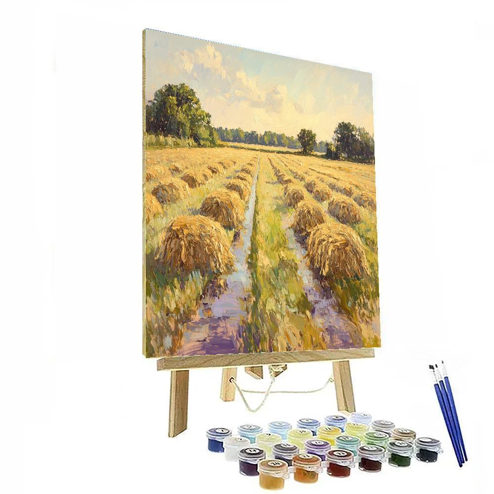 Claude Monet Inspired Hayfield After Rain Sunbreak Numbered painting kits