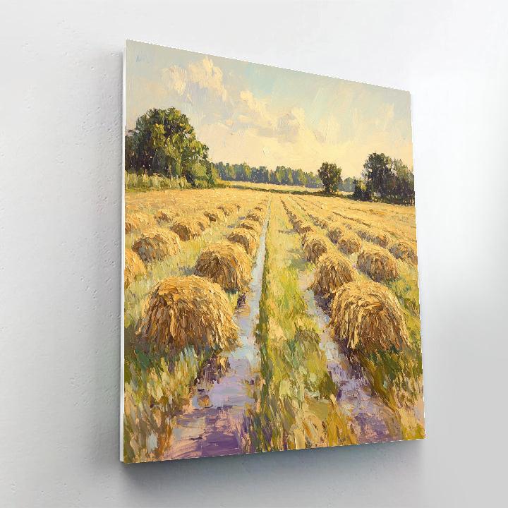 Claude Monet Inspired Hayfield After Rain Sunbreak Numbered painting kits