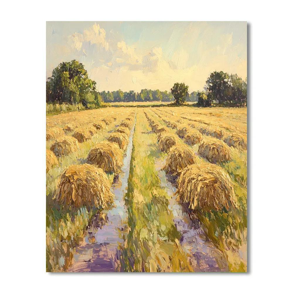 Claude Monet Inspired Hayfield After Rain Sunbreak Numbered painting kits