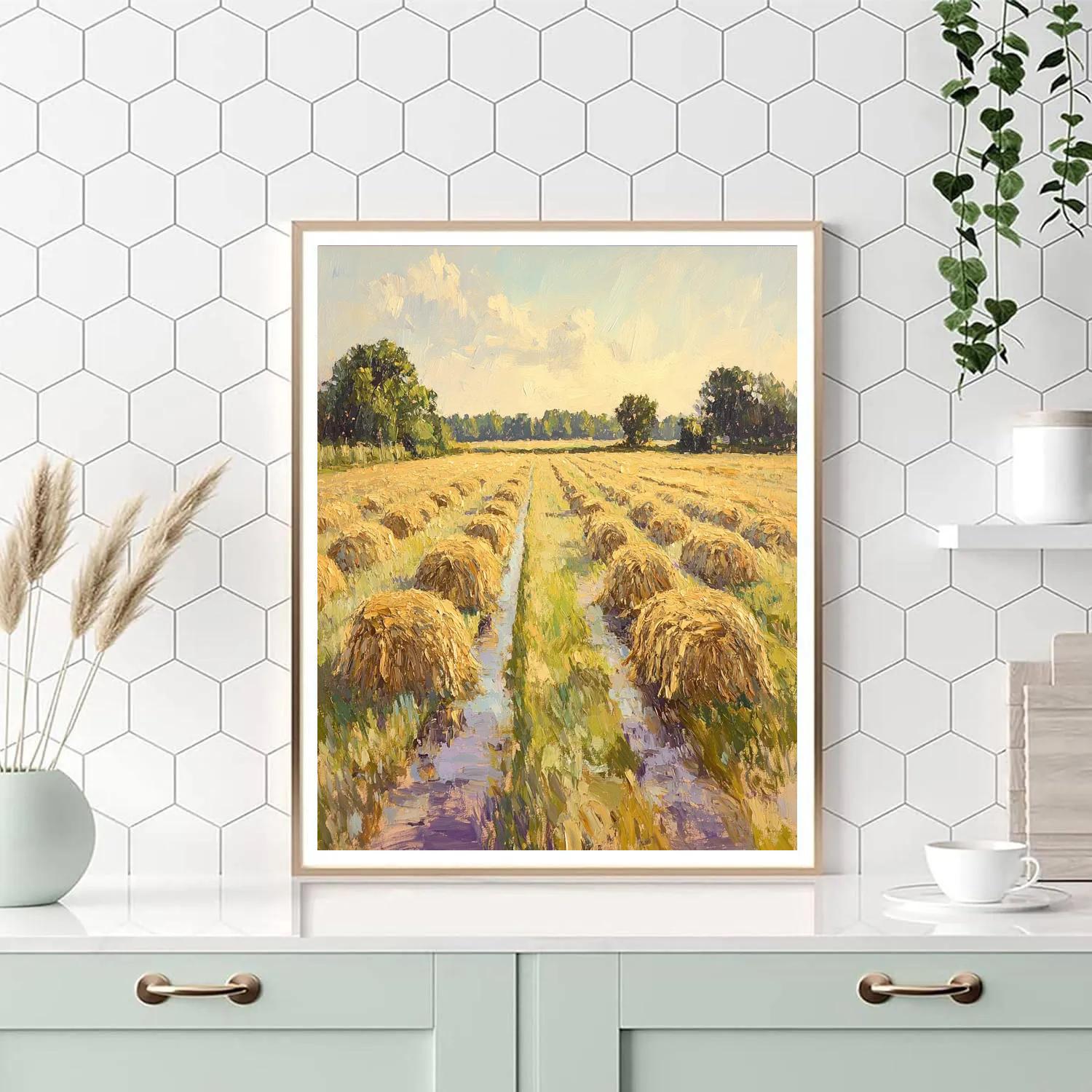 Claude Monet Inspired Hayfield After Rain Sunbreak Numbered painting kits