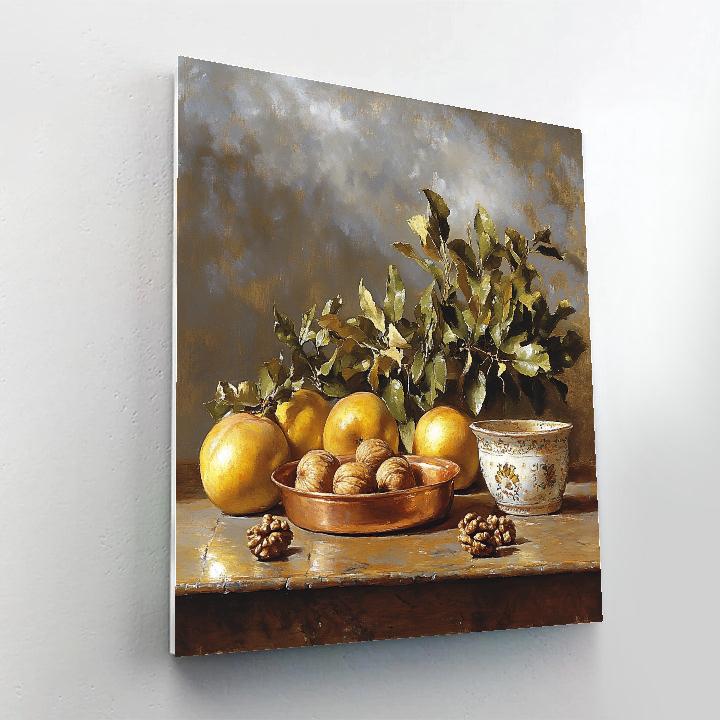 Diego Velázquez Inspired Market Still Life Of Quinces And Copper Cookware In Misty Light Paint by numbers kits