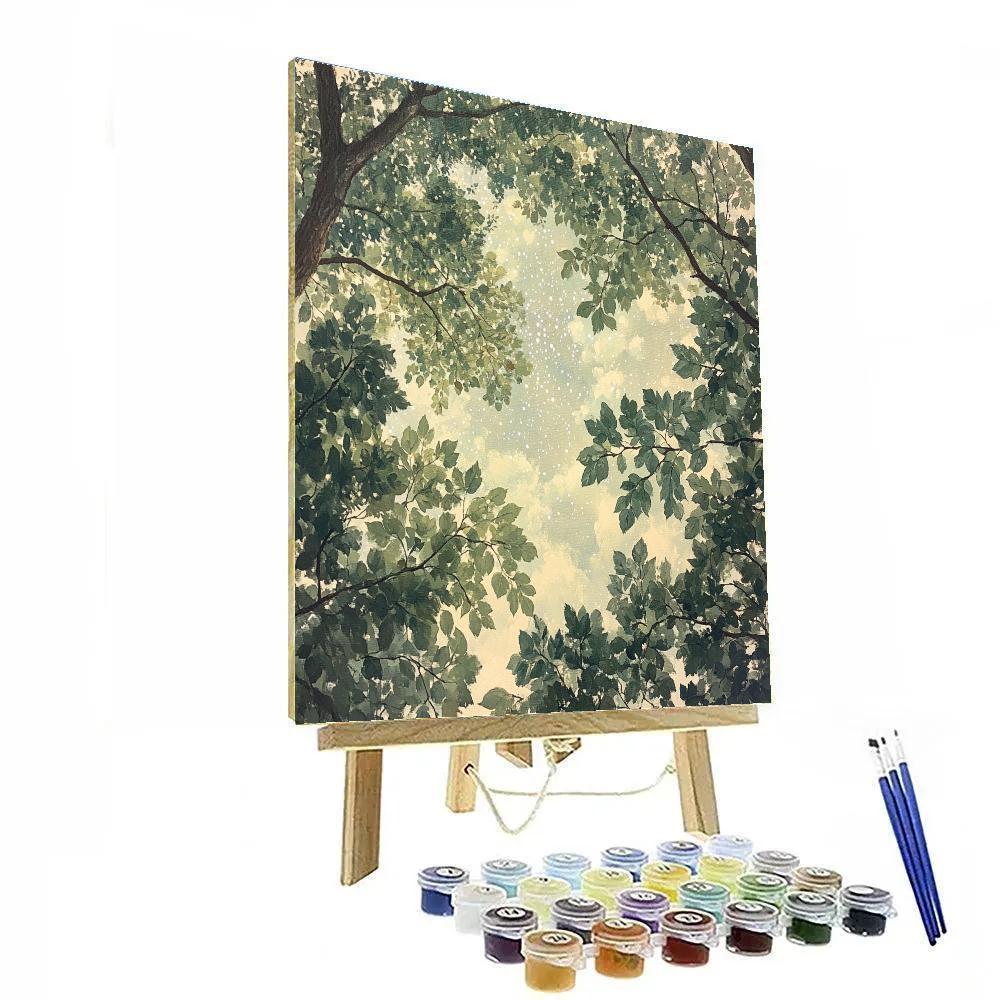 Leonardo Da Vinci Inspired Forest Constellation Canopy Paint by numbers kits