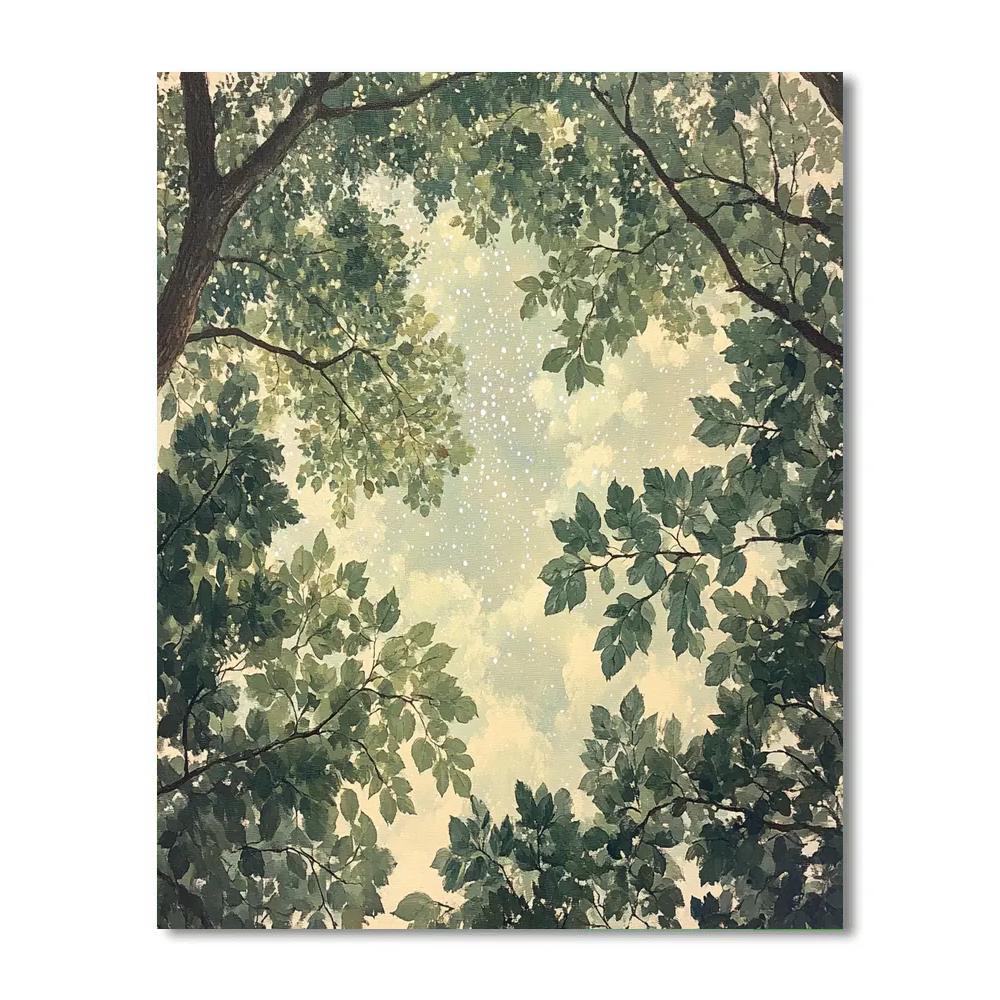 Leonardo Da Vinci Inspired Forest Constellation Canopy Paint by numbers kits