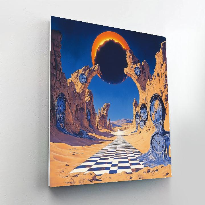 Salvador Dali Inspired Desert Clock Eclipse DIY paint by numbers