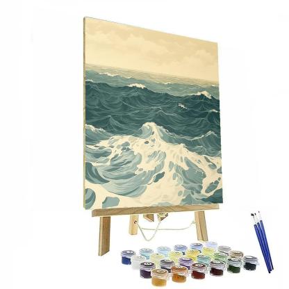 Leonardo Da Vinci Inspired Ocean Current Cartography Paint by numbers art
