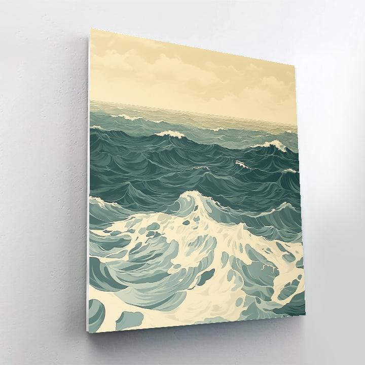 Leonardo Da Vinci Inspired Ocean Current Cartography Paint by numbers art