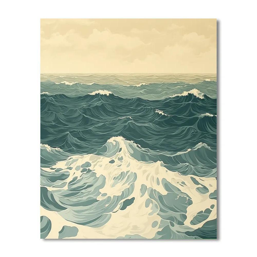 Leonardo Da Vinci Inspired Ocean Current Cartography Paint by numbers art