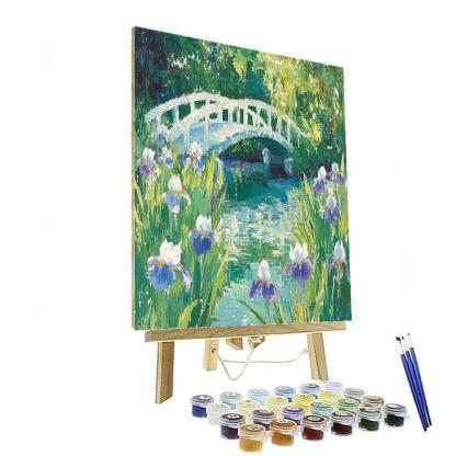 Claude Monet Inspired Japanese Bridge Through Iris Veil Numbered painting kits