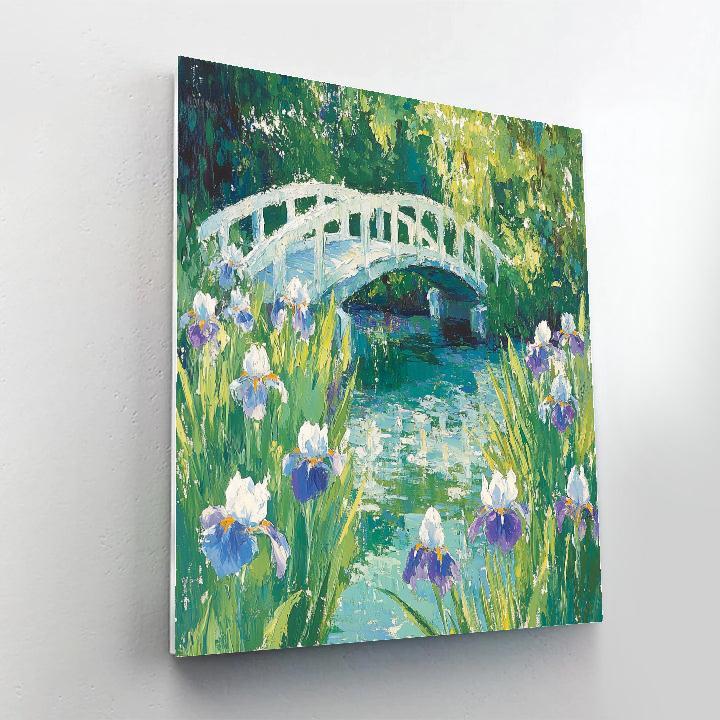 Claude Monet Inspired Japanese Bridge Through Iris Veil Numbered painting kits