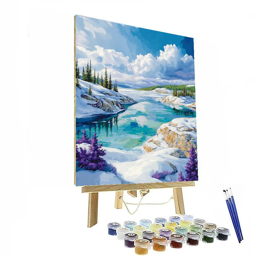 Franklin Carmichael Inspired Quartz Ridge And Turquoise Inlet paint by number