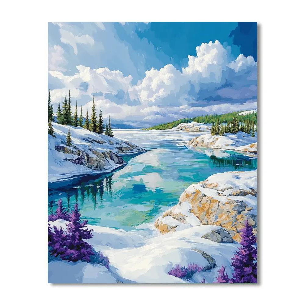 Franklin Carmichael Inspired Quartz Ridge And Turquoise Inlet paint by number