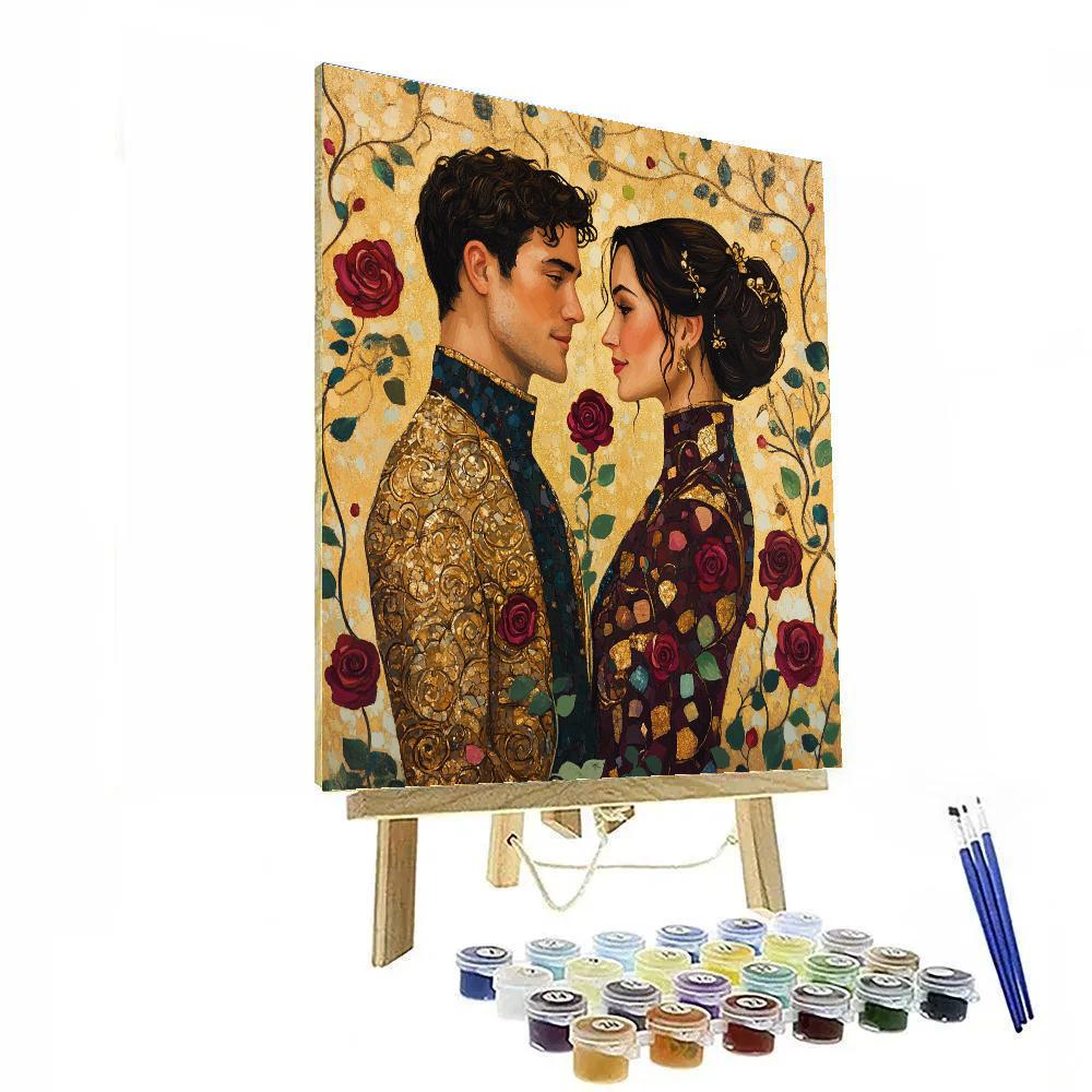 Gustav Klimt Inspired Golden Garden Wedding paint by color