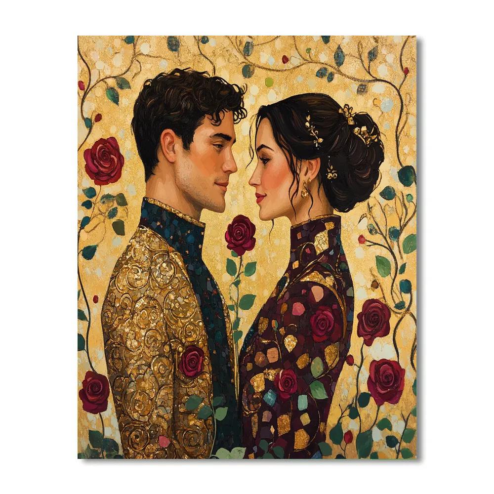 Gustav Klimt Inspired Golden Garden Wedding paint by color