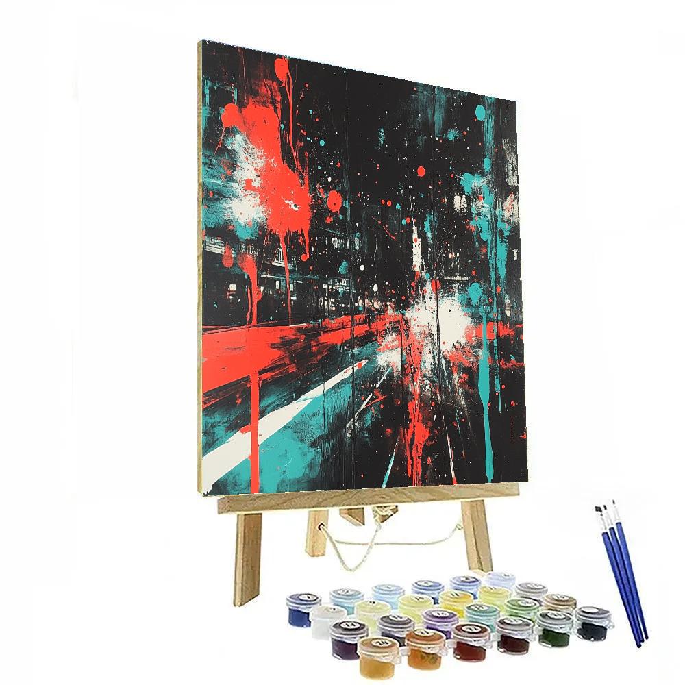 Jackson Pollock Inspired Citylights Rush Paint by numbers art