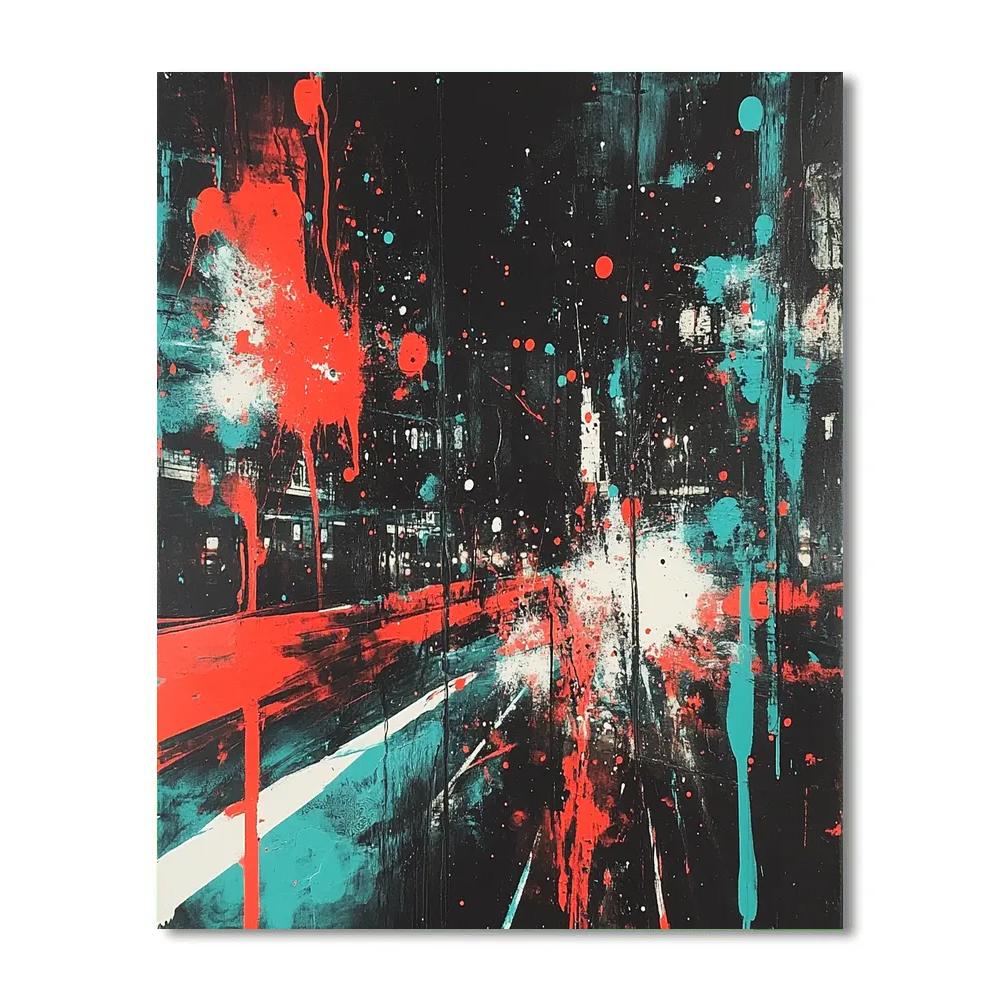 Jackson Pollock Inspired Citylights Rush Paint by numbers art