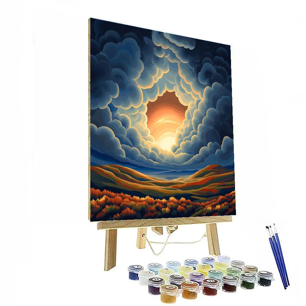 Frederick Varley Inspired Stormbreak Over Copper Ridge Tundra paint by color
