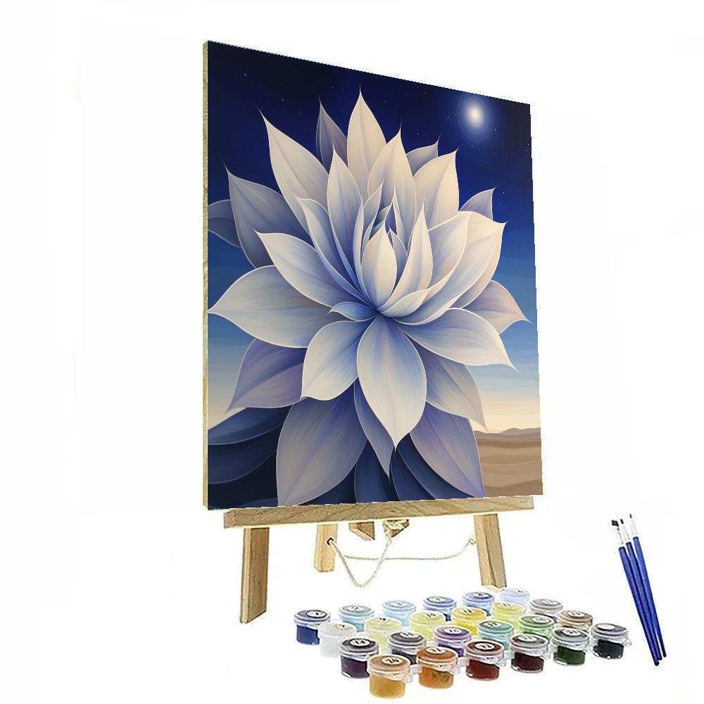 Georgia O’Keeffe Inspired Moonlit Yucca Bloom Abstraction Painting by numbers kit