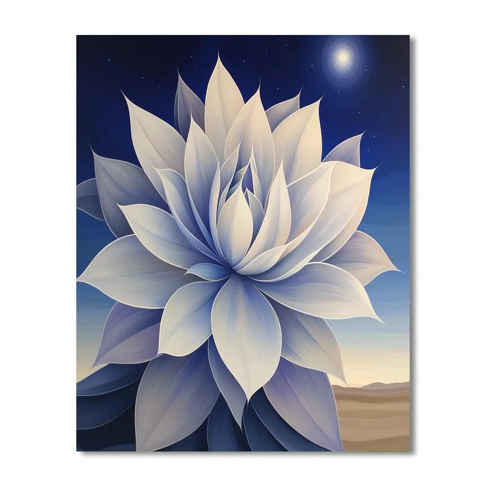 Georgia O’Keeffe Inspired Moonlit Yucca Bloom Abstraction Painting by numbers kit