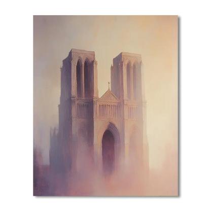 Claude Monet Inspired Rouen Atmosphere Study In Rose And Smoke Number painting