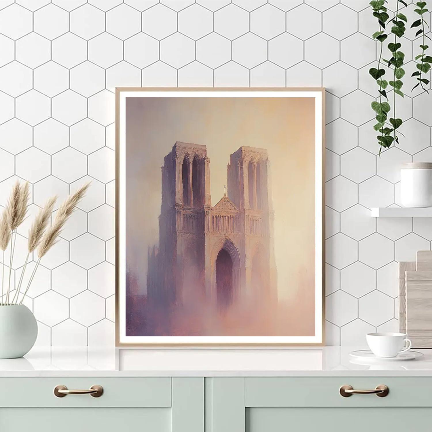 Claude Monet Inspired Rouen Atmosphere Study In Rose And Smoke Number painting