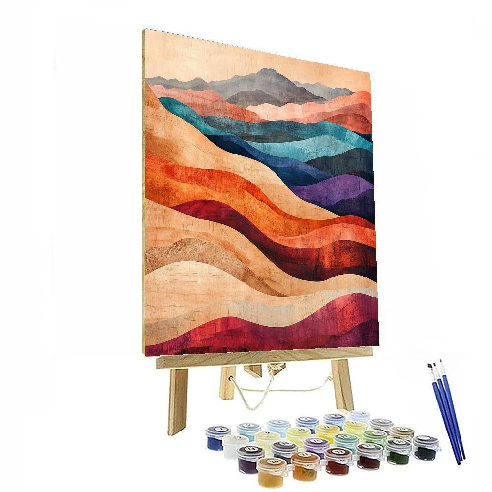 Georgia O’Keeffe Inspired Petrified Wood Strata Canyon Paint by numbers art