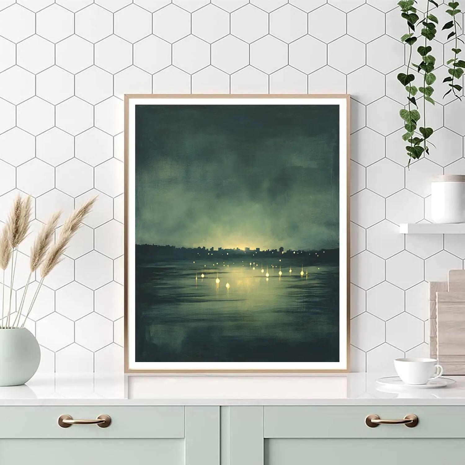 Leonardo Da Vinci Inspired Citylights As Auroral Mist paint by numbers