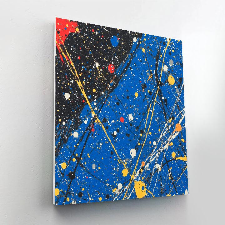 Jackson Pollock Inspired Monsoon Static In Ember And Cobalt Numbered painting kits