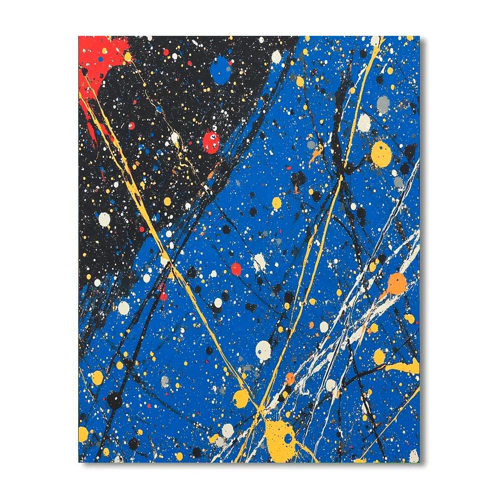 Jackson Pollock Inspired Monsoon Static In Ember And Cobalt Numbered painting kits