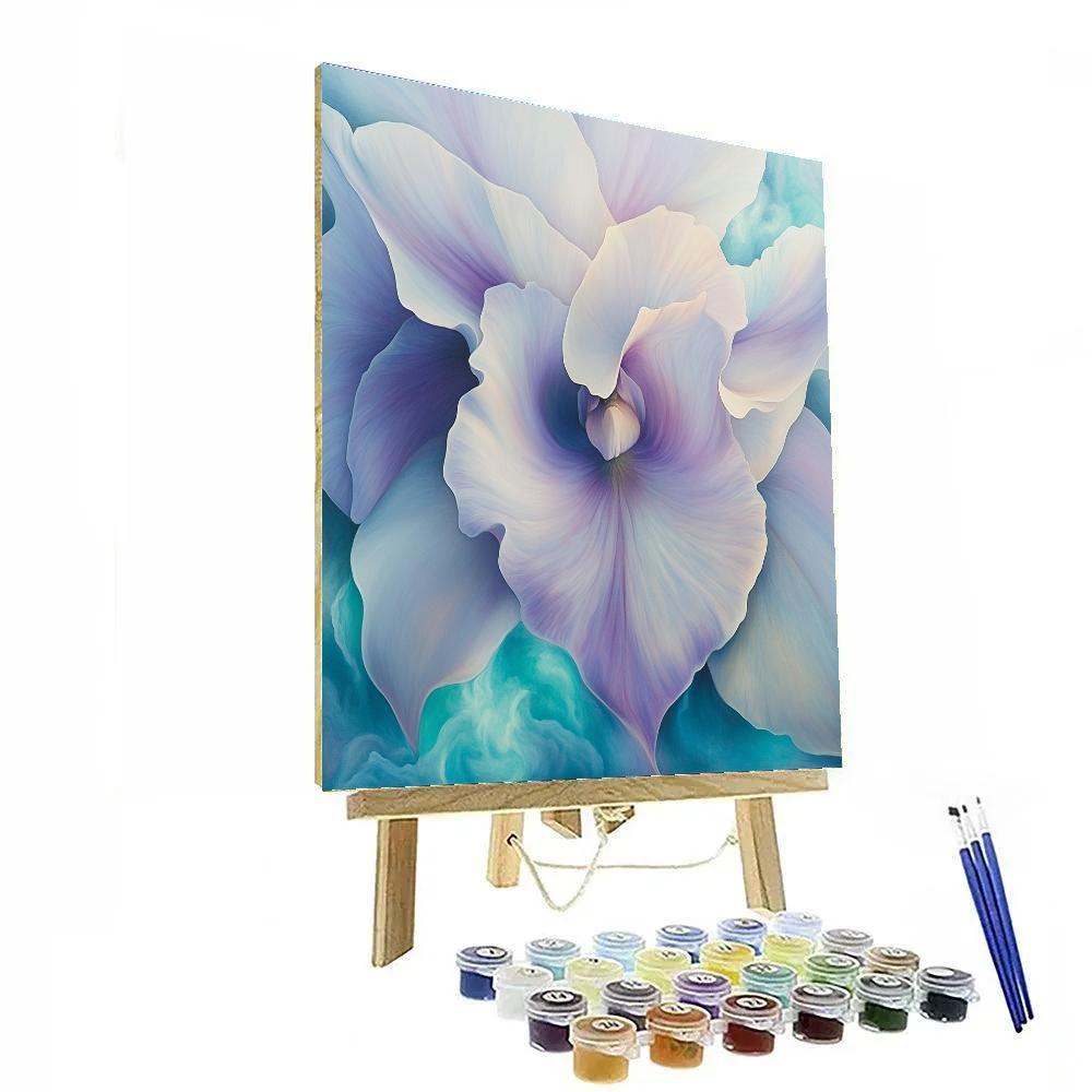 Georgia OKeeffe Inspired Orchid Nebula Closeup paint by color