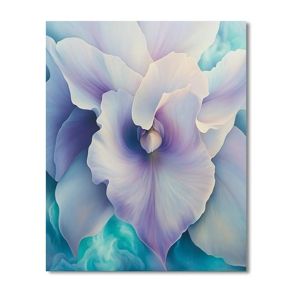 Georgia OKeeffe Inspired Orchid Nebula Closeup paint by color