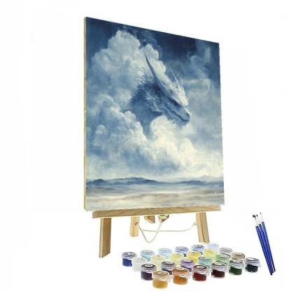 Leonardo Da Vinci Inspired Mythic Dragon As Cloud Morphology paint by numbers