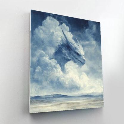 Leonardo Da Vinci Inspired Mythic Dragon As Cloud Morphology paint by numbers