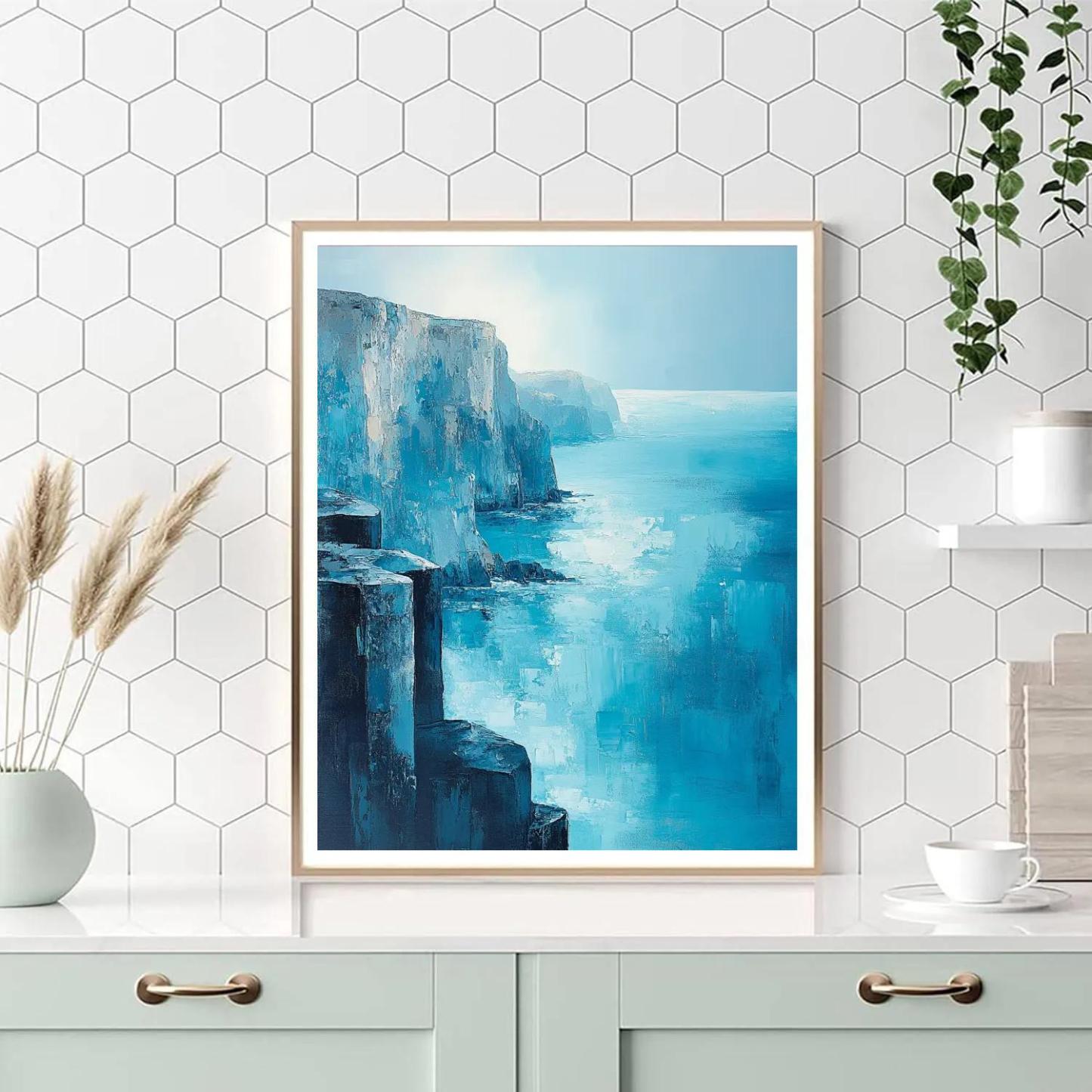 Claude Monet Inspired Sea Cliff Morning Spray Light Painting by numbers kit