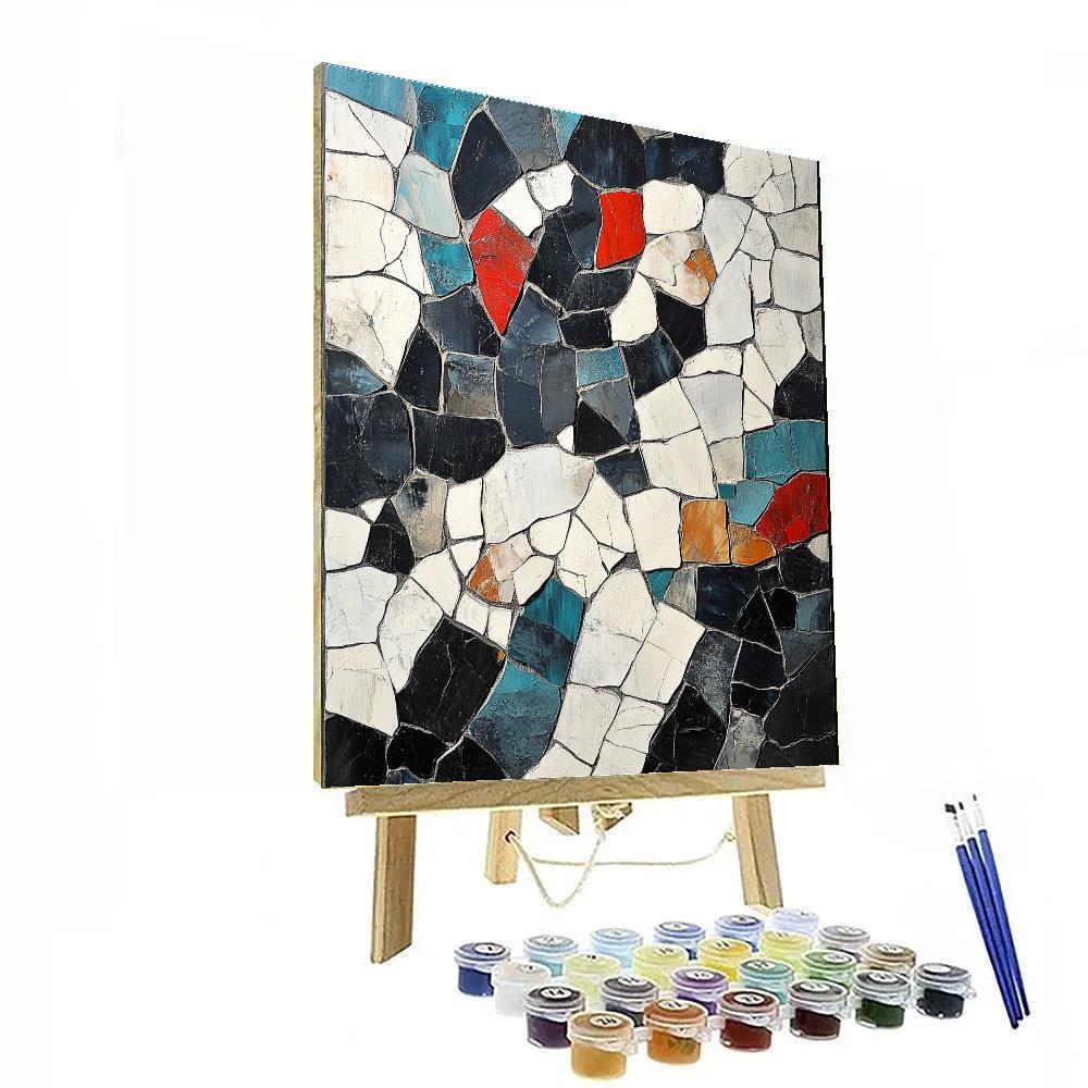 Jean-Paul Riopelle Inspired Basalt Coast Tide Mosaic Paint by numbers art