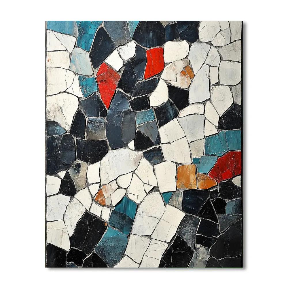Jean-Paul Riopelle Inspired Basalt Coast Tide Mosaic Paint by numbers art