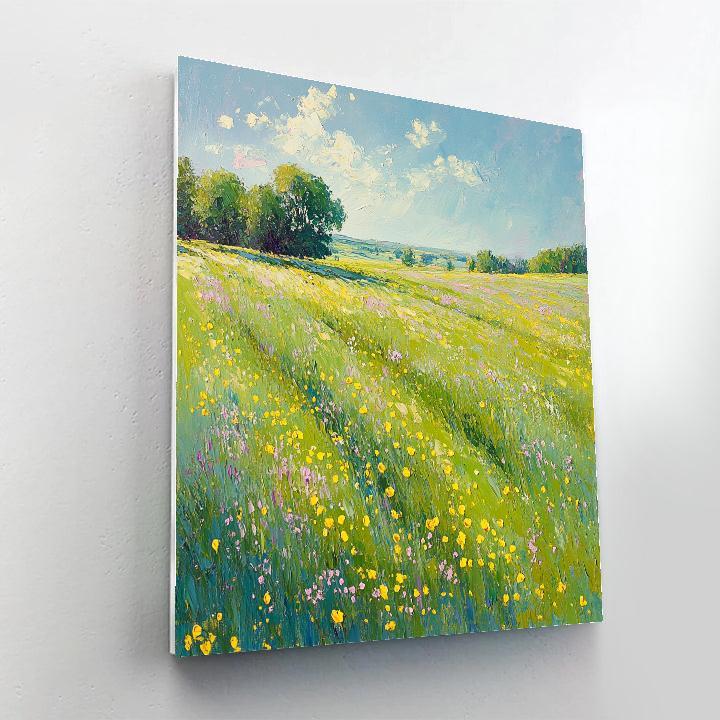 Claude Monet Inspired Spring Meadow With Buttercup Sparkle DIY paint by numbers
