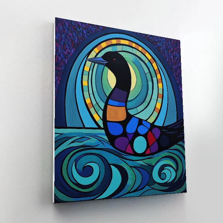 Norval Morrisseau Inspired Loon Of The Echoing Lake Spirits Painting by numbers kit