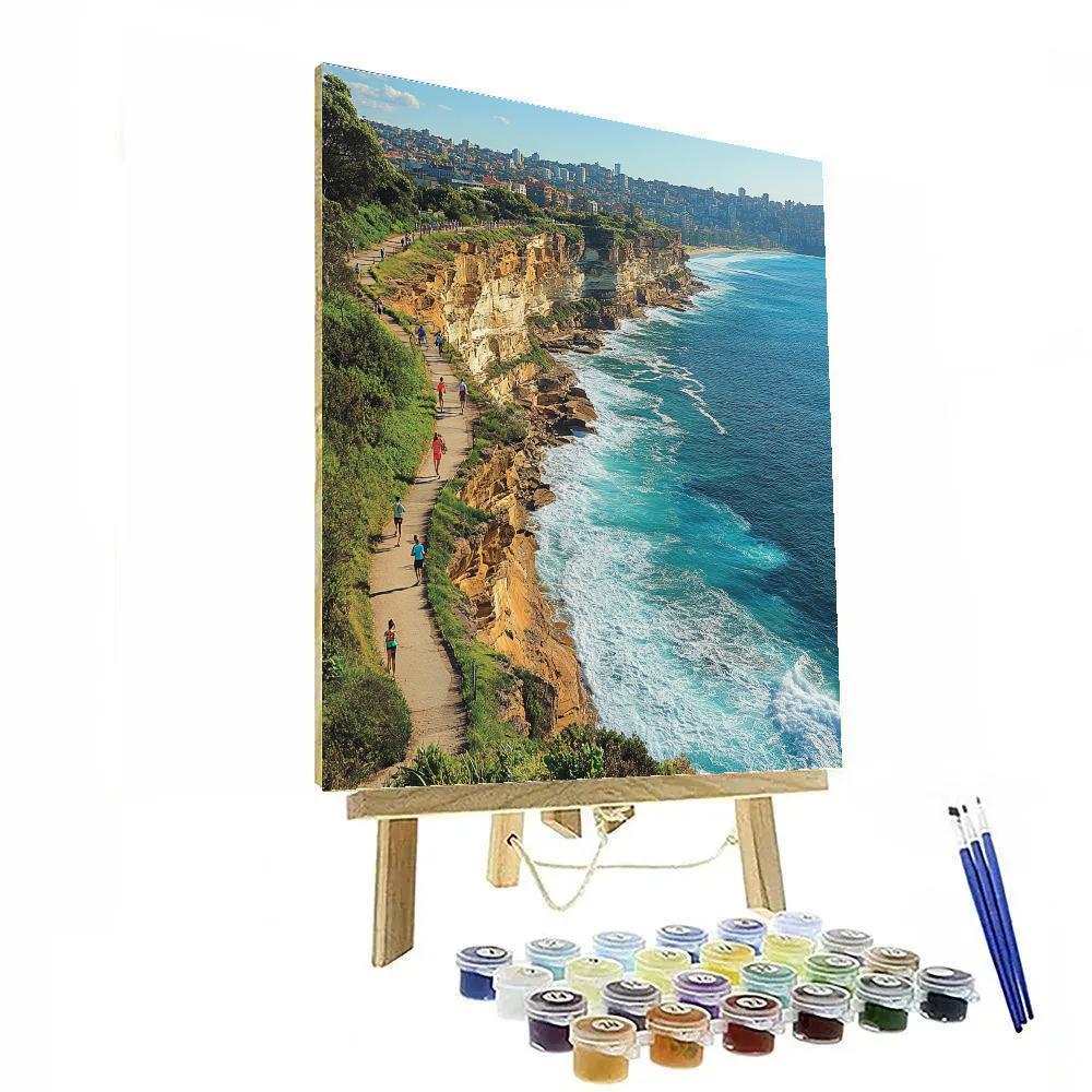 Stone Wave And Harbor View At Bondi To Coogee Walk Sydney Australia DIY paint by numbers
