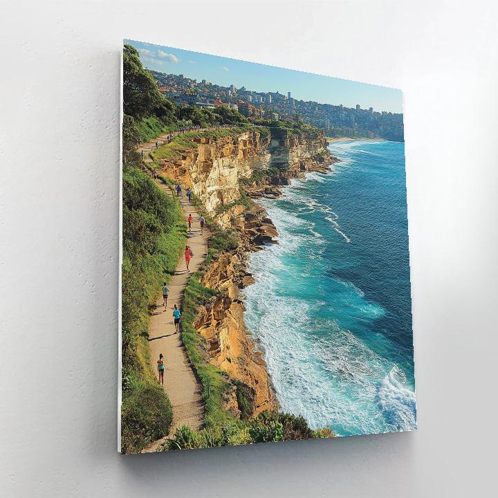 Stone Wave And Harbor View At Bondi To Coogee Walk Sydney Australia DIY paint by numbers