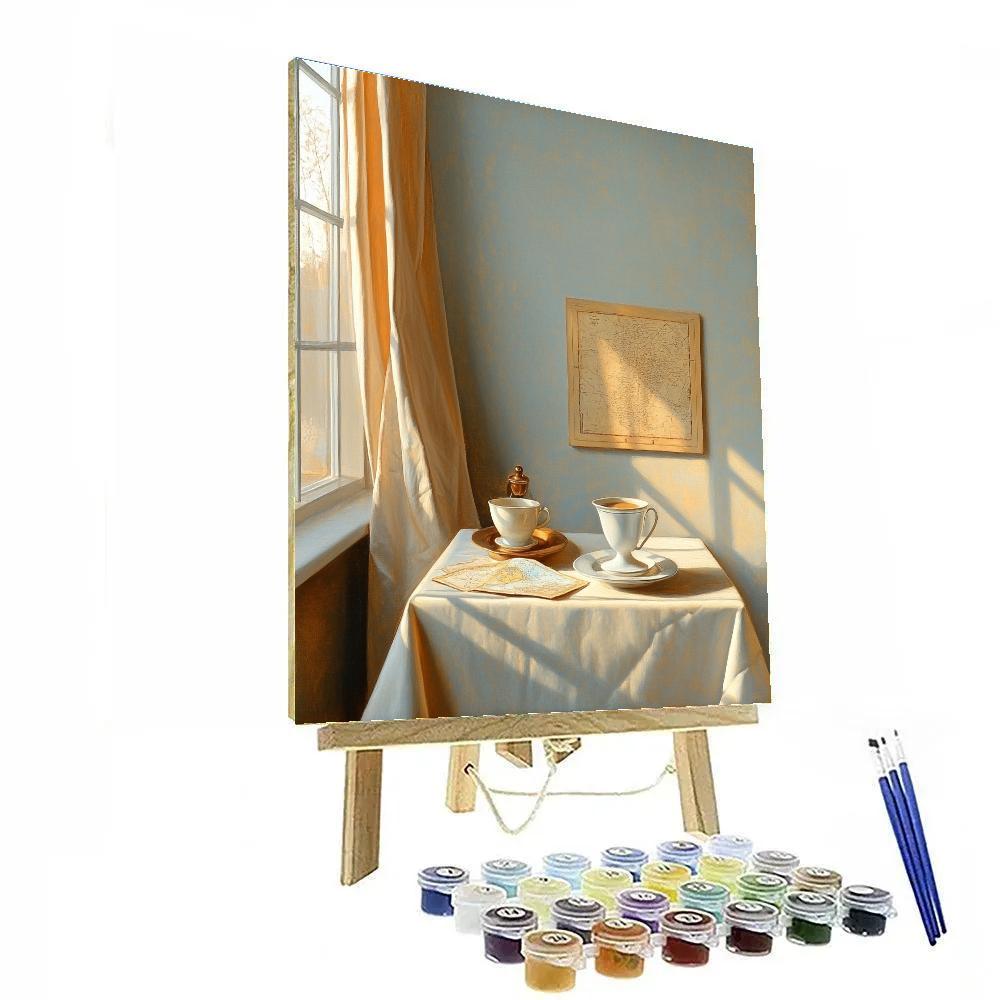 Johannes Vermeer Inspired Morning Coffee By Window Paint by numbers kits