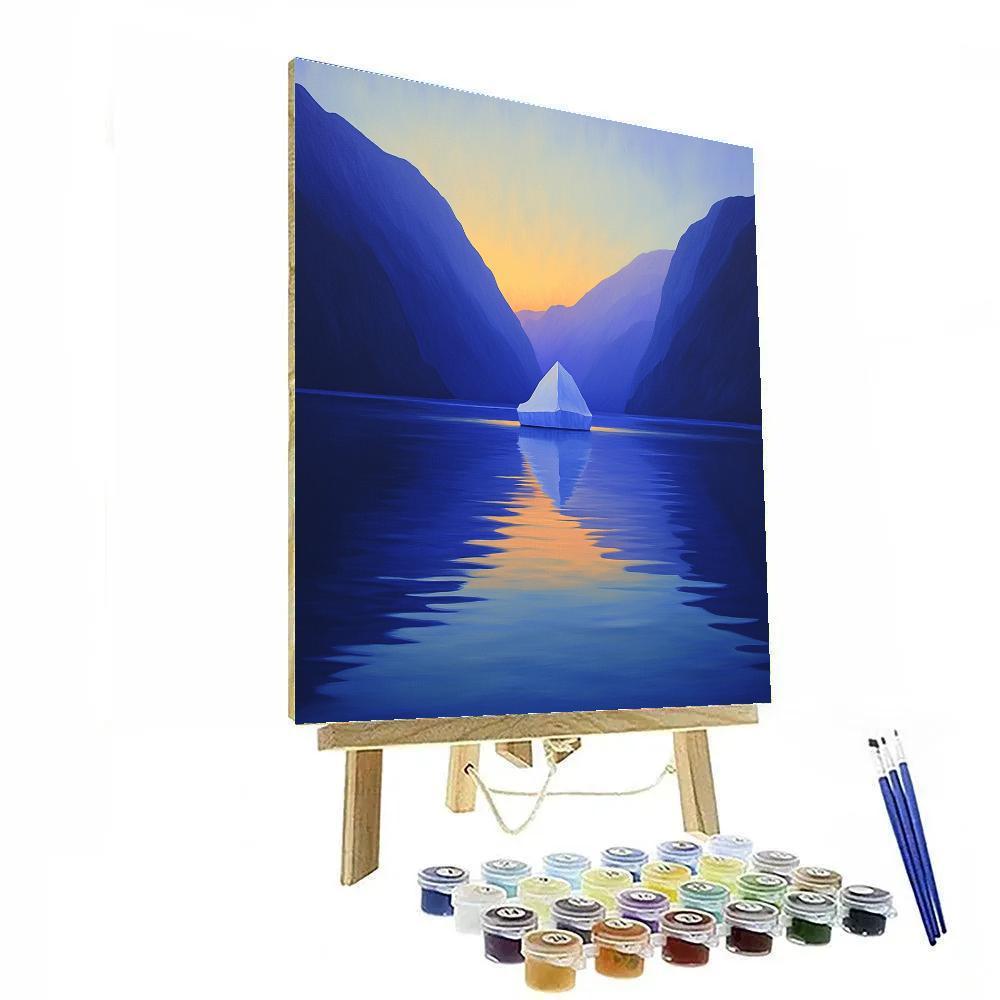 Lawren Harris Inspired Violet Fjord Icebreak Dawn paint by number