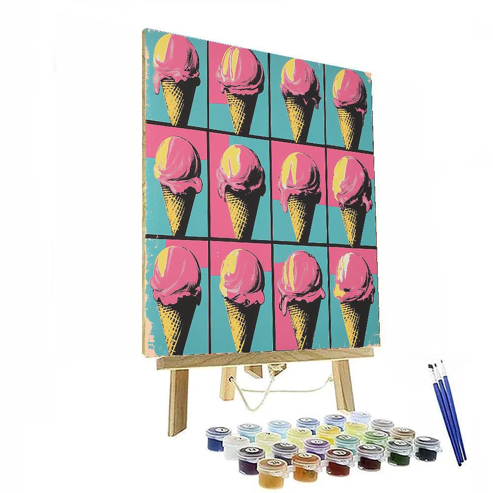 Andy Warhol Inspired Pop Art Ice Cream Parade Painting by numbers kit