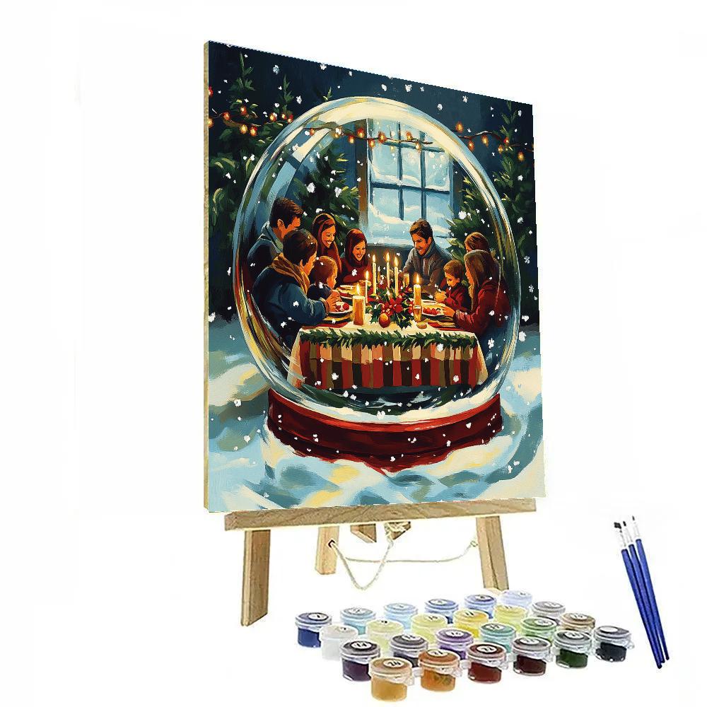 Snowglobe Supper Paint by numbers art