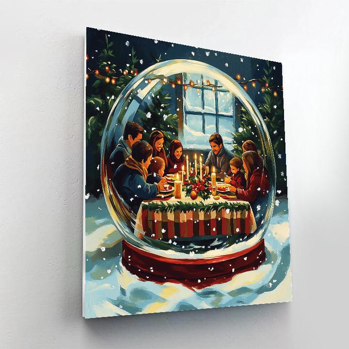 Snowglobe Supper Paint by numbers art