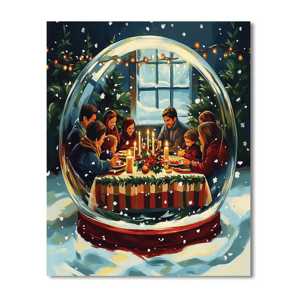 Snowglobe Supper Paint by numbers art