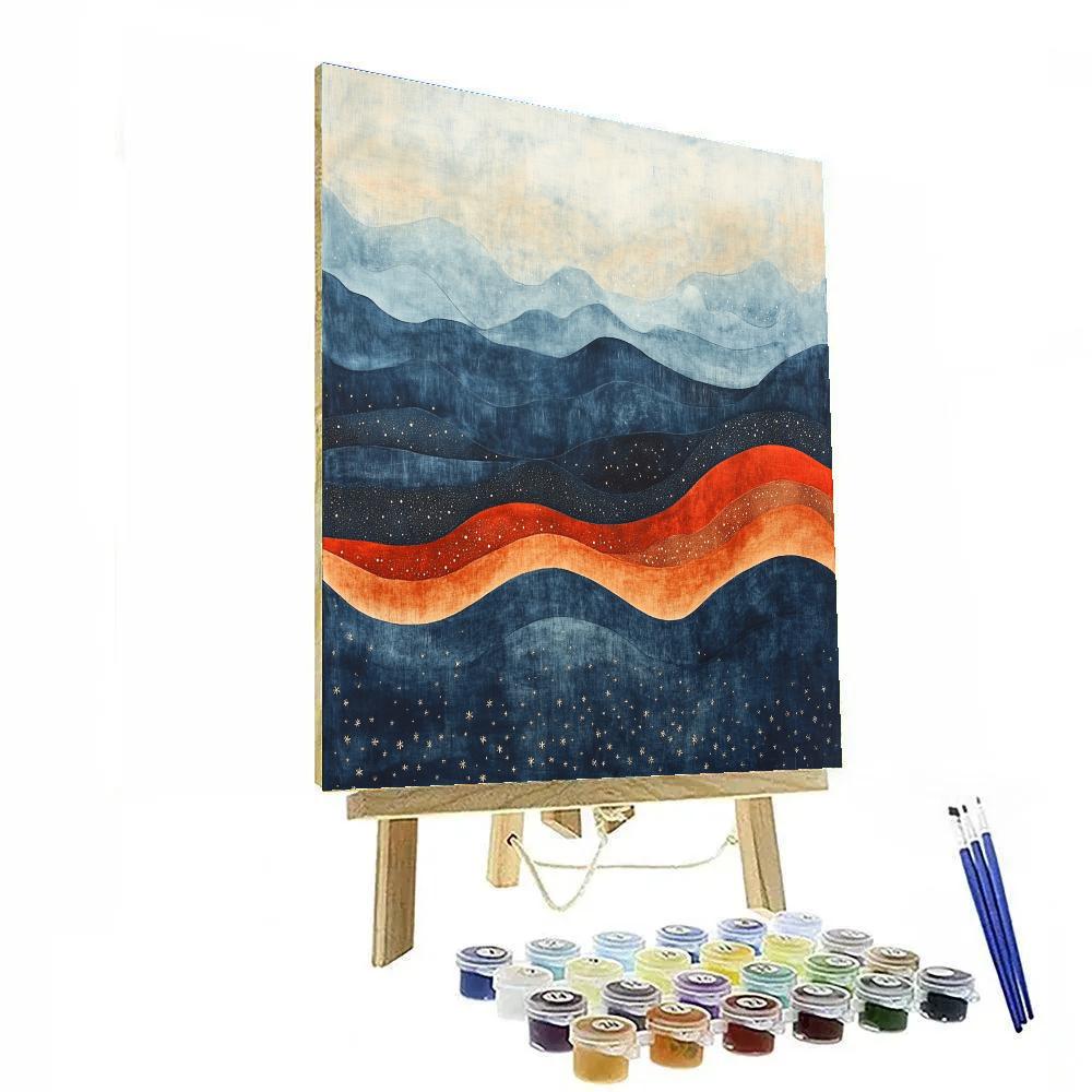 Nandalal Bose Inspired Monsoon Raga Nebula paint by numbers