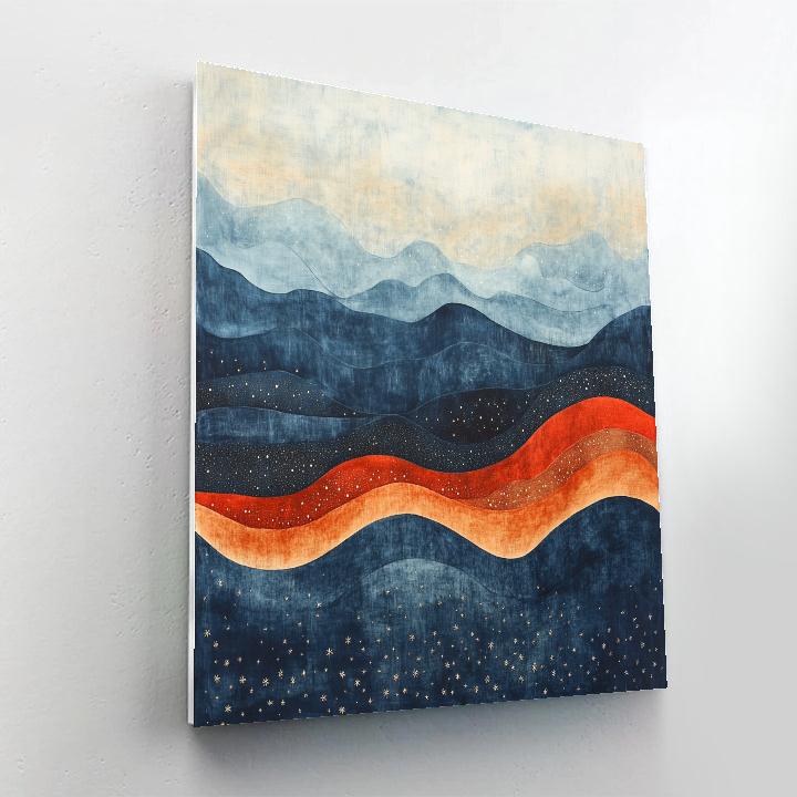Nandalal Bose Inspired Monsoon Raga Nebula paint by numbers